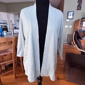 NEW! Pale sage green 3/4 sleeve cardigan. Spring weight. Size L.